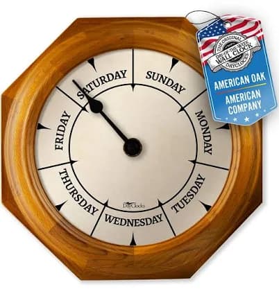 DayClocks Classic Day-of-the-Week Wall Clock