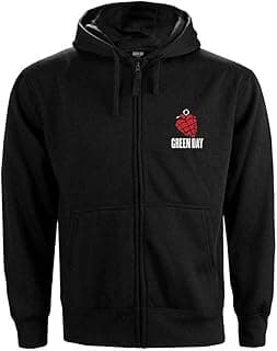 Men's American Idiot (Back Print) Zippered Hooded Sweatshirt Black