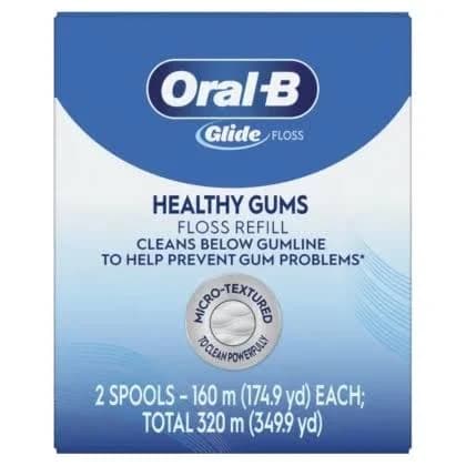 Oral-B Glide Healthy Gums Floss 160M Refill unflavored, 2 count (replaces 80303244) | Frontier Dental