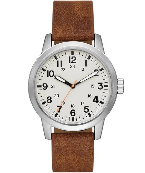 George Men's Watch Matte Silver Tone Case Off White Easy Read Dial fmdoge048