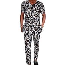 Nigerian Fashion Men's Short Sleeve Tops+Trousers African Wax Colorful Print Male Pant Suits Wedding Party Garment - AliExpress 200000532