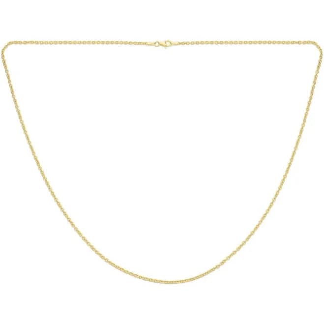 Bling Jewelry 14K Yellow Plated Sterling Silver Round Link Rolo Chain Necklace