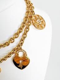 GIVENCHY NECKLACE 7 CHARMS CHUNKY HEART LOCK KEY VERY RARE VINTAGE AUTHENTIC | eBay