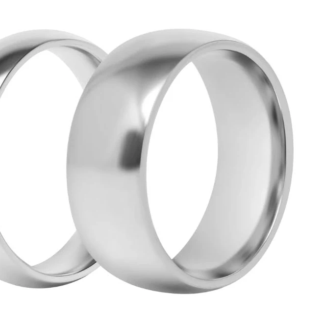 Waterproof Silver Dome Band Ring