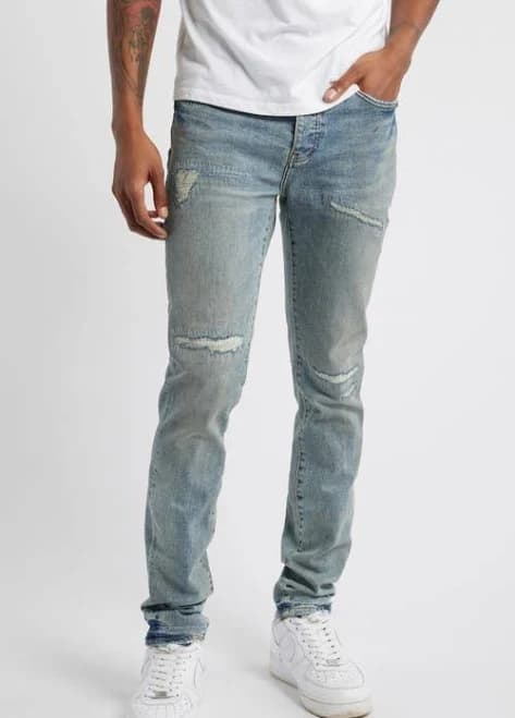 PURPLE BRAND Men's P001 Vintage Repair Skinny Jeans