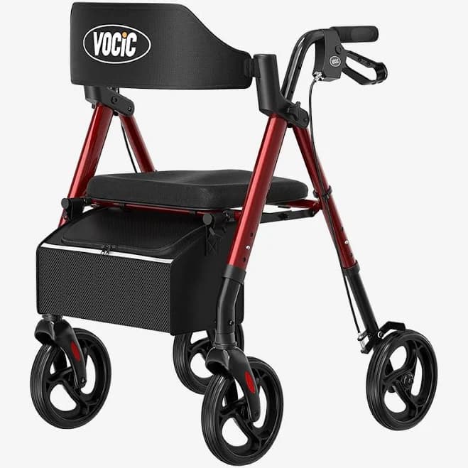 Vocic Walkers for Seniors Z21 Rollator Walker with Seat Supports 350lb