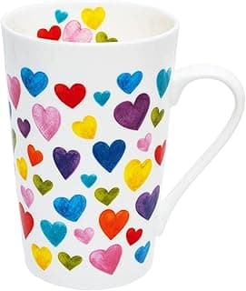 Heart Coffee Mug Heart Shaped Coffee Mugs Bone China Cute Coffee Mug Valentine's Day birthday Gifts for Her Women Mom Friends，13oz Coffee Mug