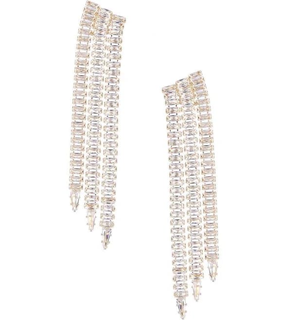 C by Cezanne Women's Mega 3 Row Chandelier Earrings