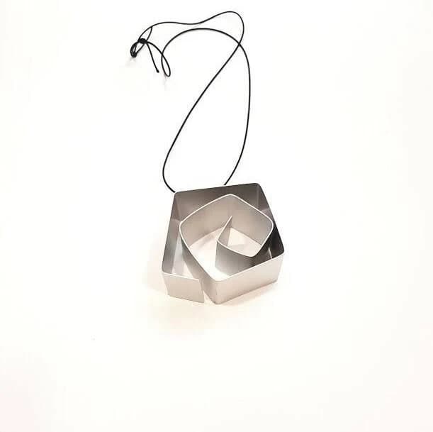 Contemporary Chunky Pendant Aluminum Necklace