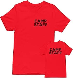 Men's Event Staff T-Shirt Front Back Print Tee Event Uniform Camp Tshirt