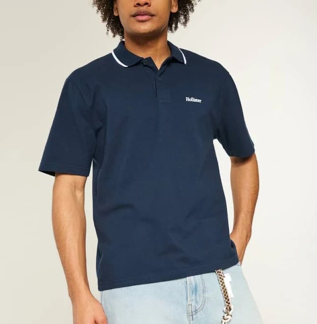 Hollister Men's Relaxed Logo Polo