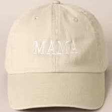MAMA Embroidered Cotton Baseball Cap: SAND / ONE SIZE