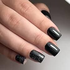 Amazon.com: LoveOurHome 240pc Square Press on Nails Short Fake Nails Black Glue on Nail Short Acrylic Nails Press ons Nail Tips Full Cover False Nail Square Artificial Fingernail & Adhesive Tabs for
