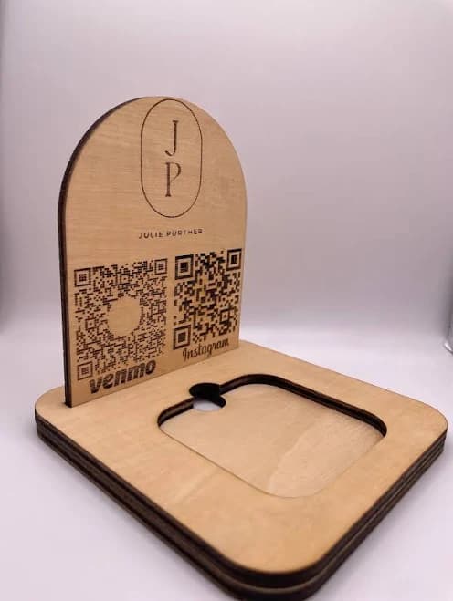 Square reader stand, square holder, craft show, display, logo sign, QR code stand