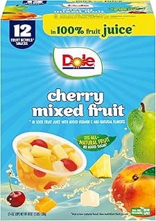 Dole Cherry Mixed Fruit Fruit Bowls Snack in 100% Fruit Juice 12 - 4 oz Cups