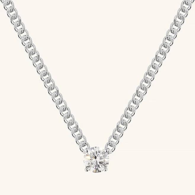 Moissanite Four-Prong Cuban Chain Necklace