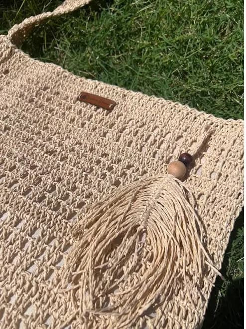 Handmade Raffia and Straw Beach Bag