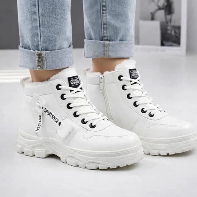 Fur Lined Chunky Platform Ankle Boots