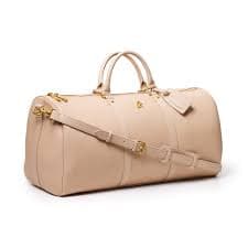 PEBBLE DUFFLE BAG NUDE - Vegan Leather Carry-On with Gold Hardware