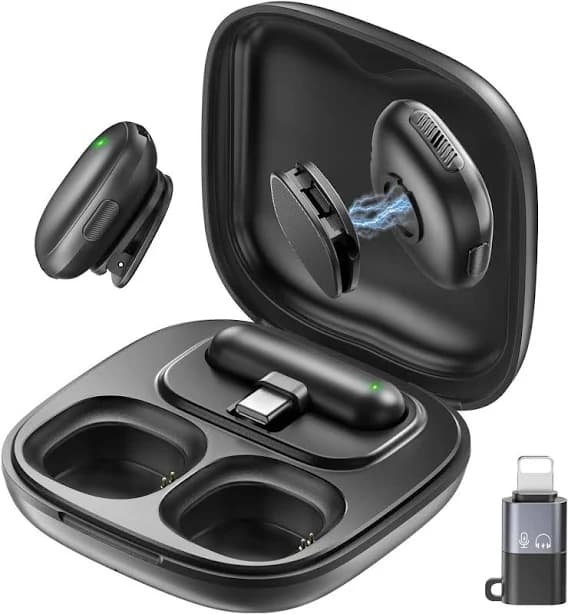 Mini Wireless Lavalier Microphone For Iphone/android, Lapel Mics With