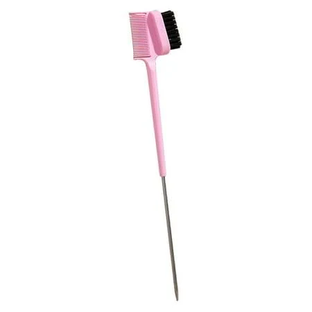Hair Brush Styling Tool,Double Sided Hair Edge Brush,Hair Brush with a Multiuse Pointed End,Edge Comb Alternatives, Size: One size, Pink