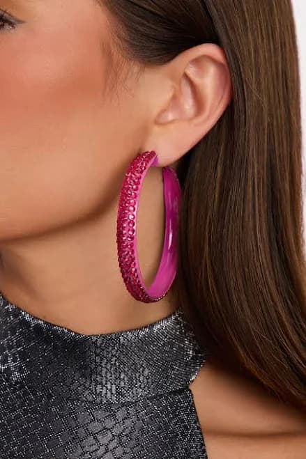Fashion Nova Women's Got Plans Tonight Hoop Earrings