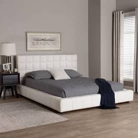 Baxton Studio Braylin Glam and Luxe Teddy-Bear Fabric Platform Bed