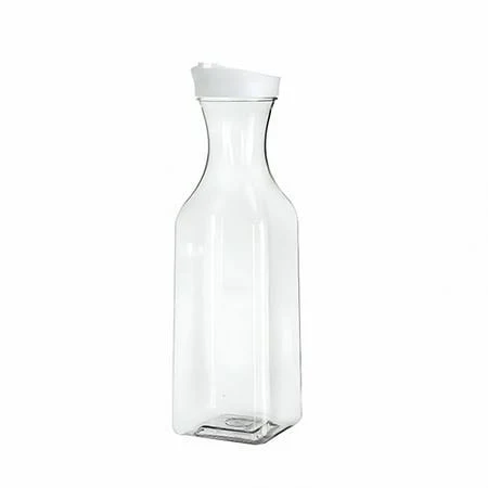 Decor Square Bottom Plastic Pitchers With White Lids