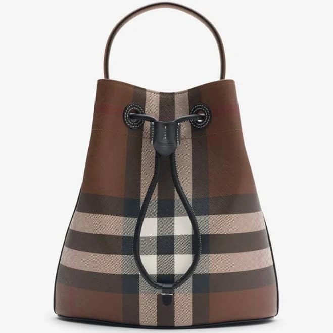 Burberry Check Canvas Bucket Bag