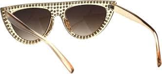Amazon.com: Diva Fashion Sunglasses Womens Rhinestone Studded Flat Top Shades Beige Brown : Clothing, Shoes & Jewelry
