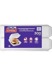 Hefty Supreme Large Sandwich Foam Hinged Lid Containers