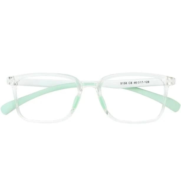 Rebecca Rectangular Glasses for Kids Blue Clear