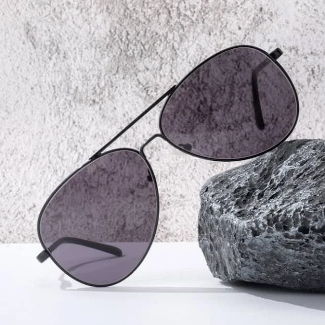 Aviator Sunglasses with Tinted Gray Lenses