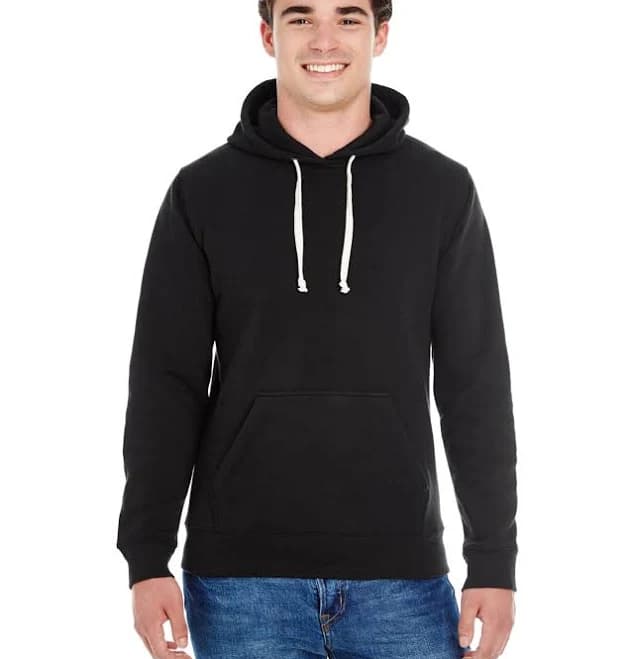 J. America Adult Triblend Fleece Hooded Sweatshirt