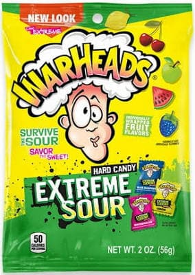Warheads Extreme Sour Hard Candy Assorted Flavors 2 oz