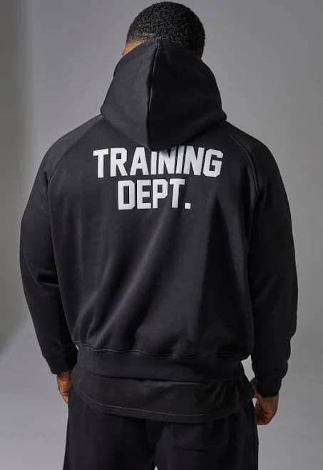 Men's Training Dept Boxy Hoodie | Black | boohooMAN