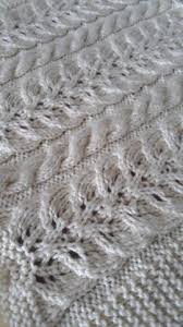 Leaf & Cable Pram & Cot Blanket Knitting pattern by Two Stitch Patterns | LoveCrafts