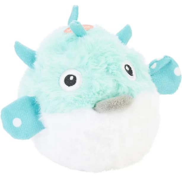 Patchwork Pet 4 in Pricklets Puffer Fish Dog Toy in Blue, NO SIZE