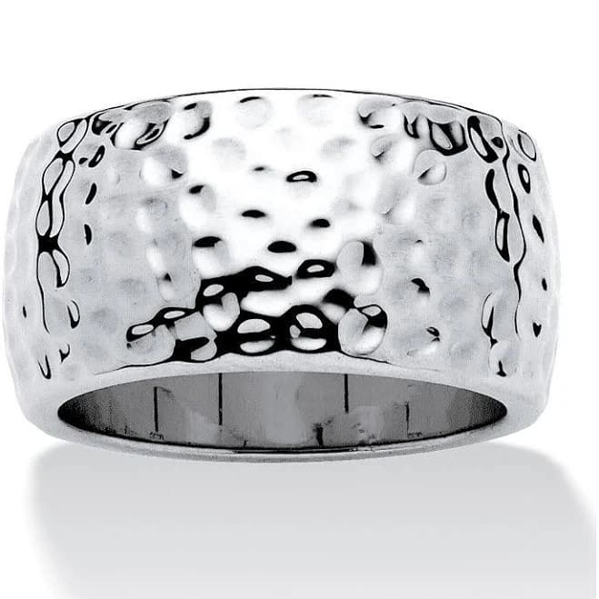 Hammered Wide Band Ring