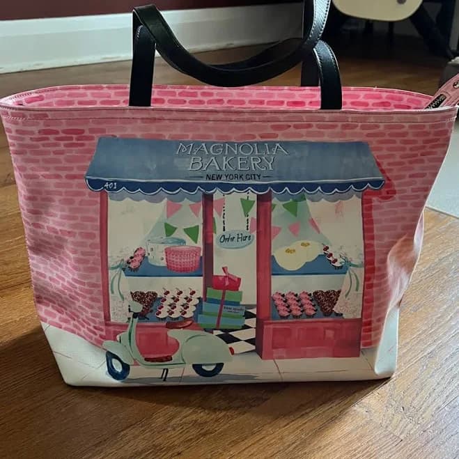 Kate Spade Bags | Kate Spade Magnolia Bakery Storefront Tote Bag | Color: Black/Pink | Size: Os | Juliebirdie's Closet
