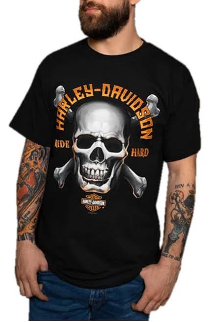 Harley-Davidson Men's Hustle Skull Cotton T-Shirt