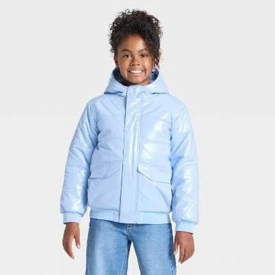 Cat & Jack Girls' Hooded Puffer Jacket