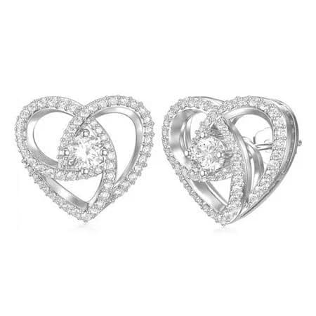 925 Sterling Silver 2.10ct Round Diamond Stud Earring