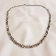 Chunky Cuban Silver Chain Necklace