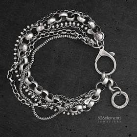 Oxidised Sterling Silver Multi Chain Bracelet