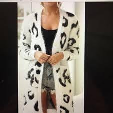 WDOUBLJU | Sweaters | Brand New Soft Fuzzy Long Leopard Print Cardigan L | Poshmark