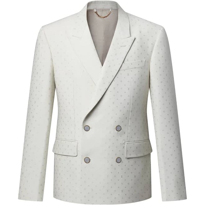 Louis Vuitton Monogram Silk-Mohair-Blend Double-Breasted Gaston Jacket