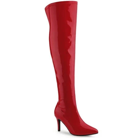 Blissful Step Women's Stiletto Patent Leather Thigh High Boots