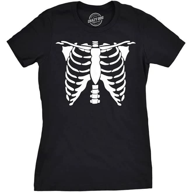 Crazy Dog Women's Skeleton Rib Cage T-Shirt
