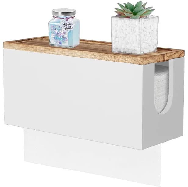 Wooden Wall Mount Paper Towel Dispenser with Lid